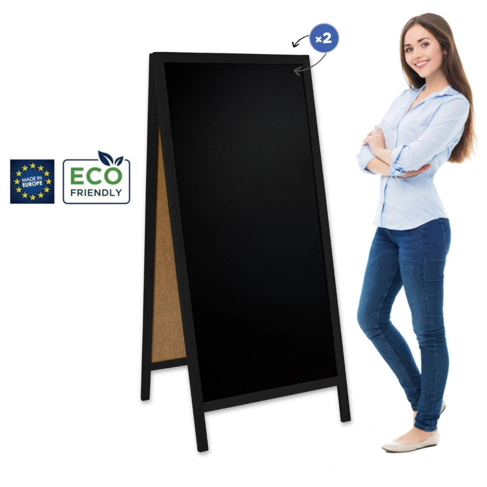 Kundenstopper Kreidetafel Größe XL – Schwarz – 72x160cm
