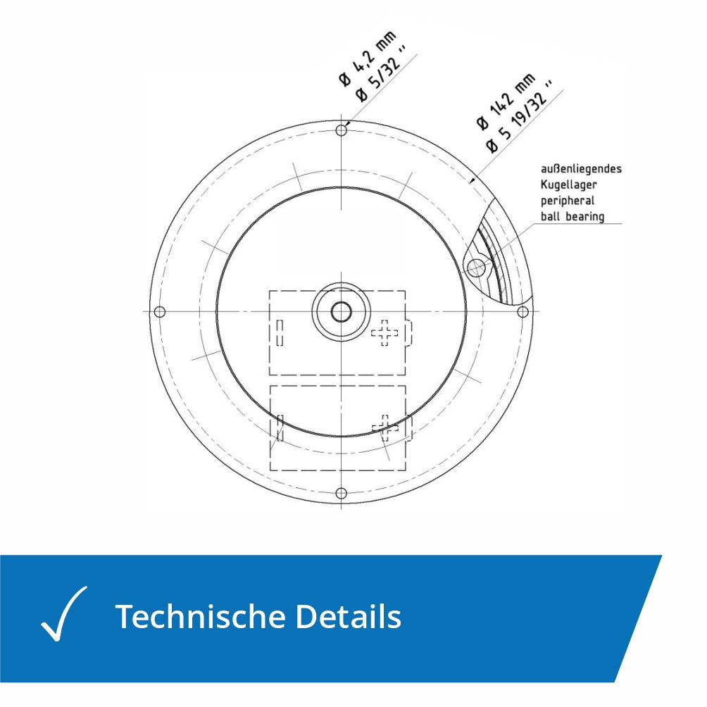 Technische Details der Batteriedrehbühne 4kg