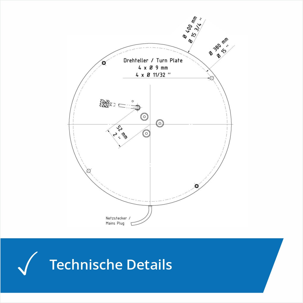 Drehbuehne 200kg mit technischen Infos