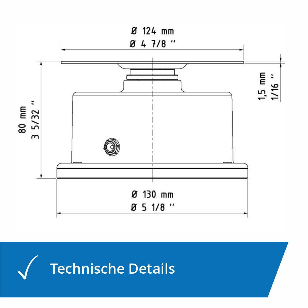 Ansicht seitlich Batteriedrehbühne