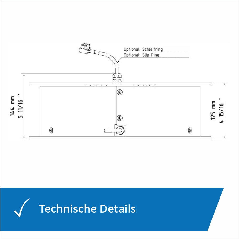 Detailzeichnung der Drehbühne bis 750 kg belastbar für Indoor und Outdoor