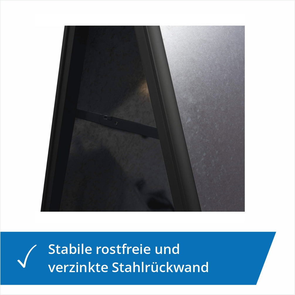Detail des Klappmechanismus: Kundenstopper oder Plakatständer A1 oder A2 in der Farbe schwarz