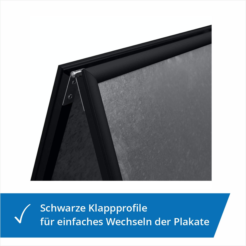 Detail des Profil: Kundenstopper oder Plakatständer A1 oder A2 in der Farbe schwarz