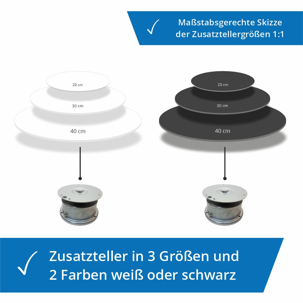 Runde gelaserte Platten in weiß oder schwarz