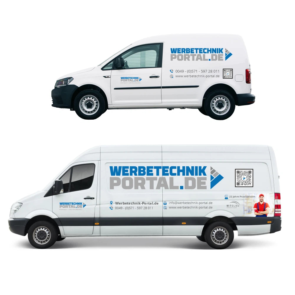 Beschriftung mit Folie und Digitaldruck eines Pkw und Transporter – Werbung in Minden