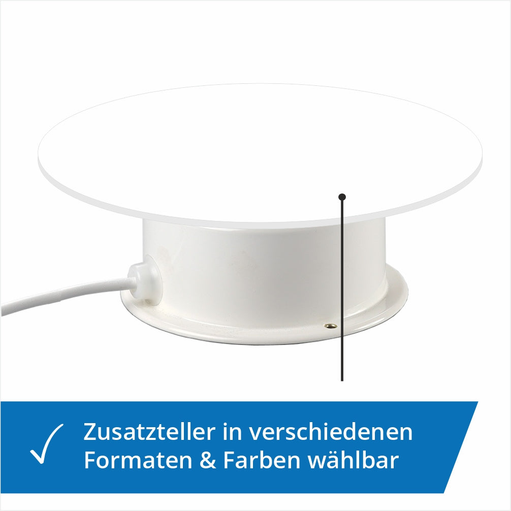 Kleine, Robuste Drehbühne mit rundem Teller für größere Exponate