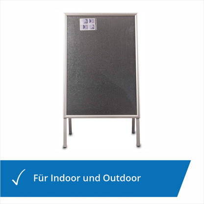 Kundenstopper oder Plakatständer A2, A1 oder A0 in der Farbe silber
