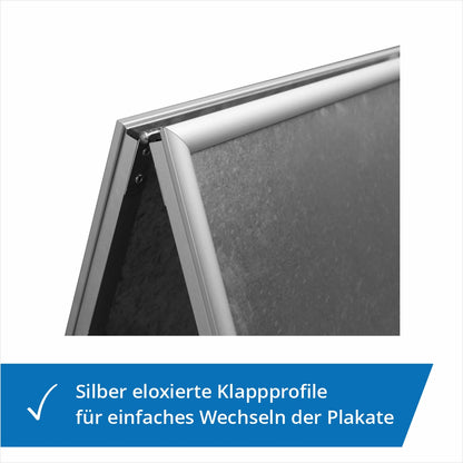 Detail des Profil: Kundenstopper oder  Plakataufsteller A2, A1 oder A0 in der Farbe silber