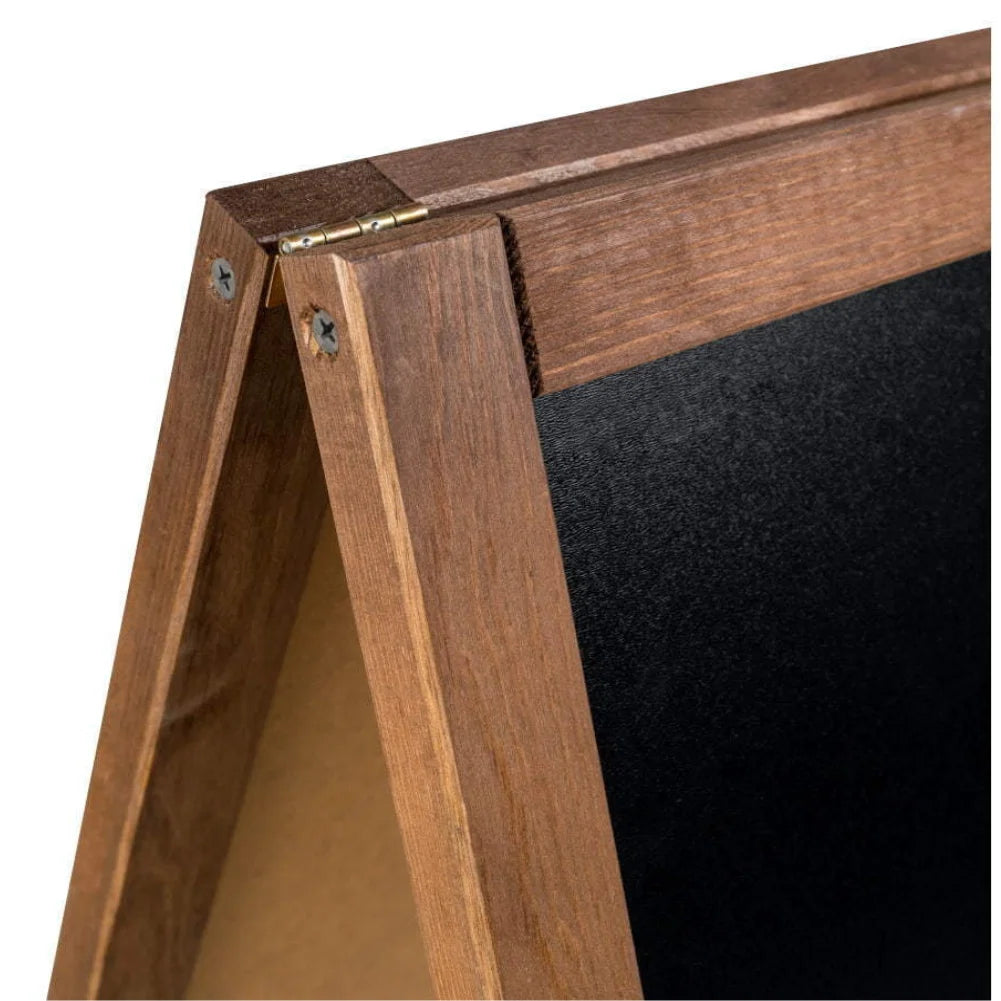 Kundenstopper Kreidetafel in braun, Größe XL, Detailansicht vom Scharnier